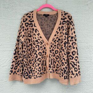 J. Crew Women's M Leopard Print V-Neck Cardigan Sweater Multicolor